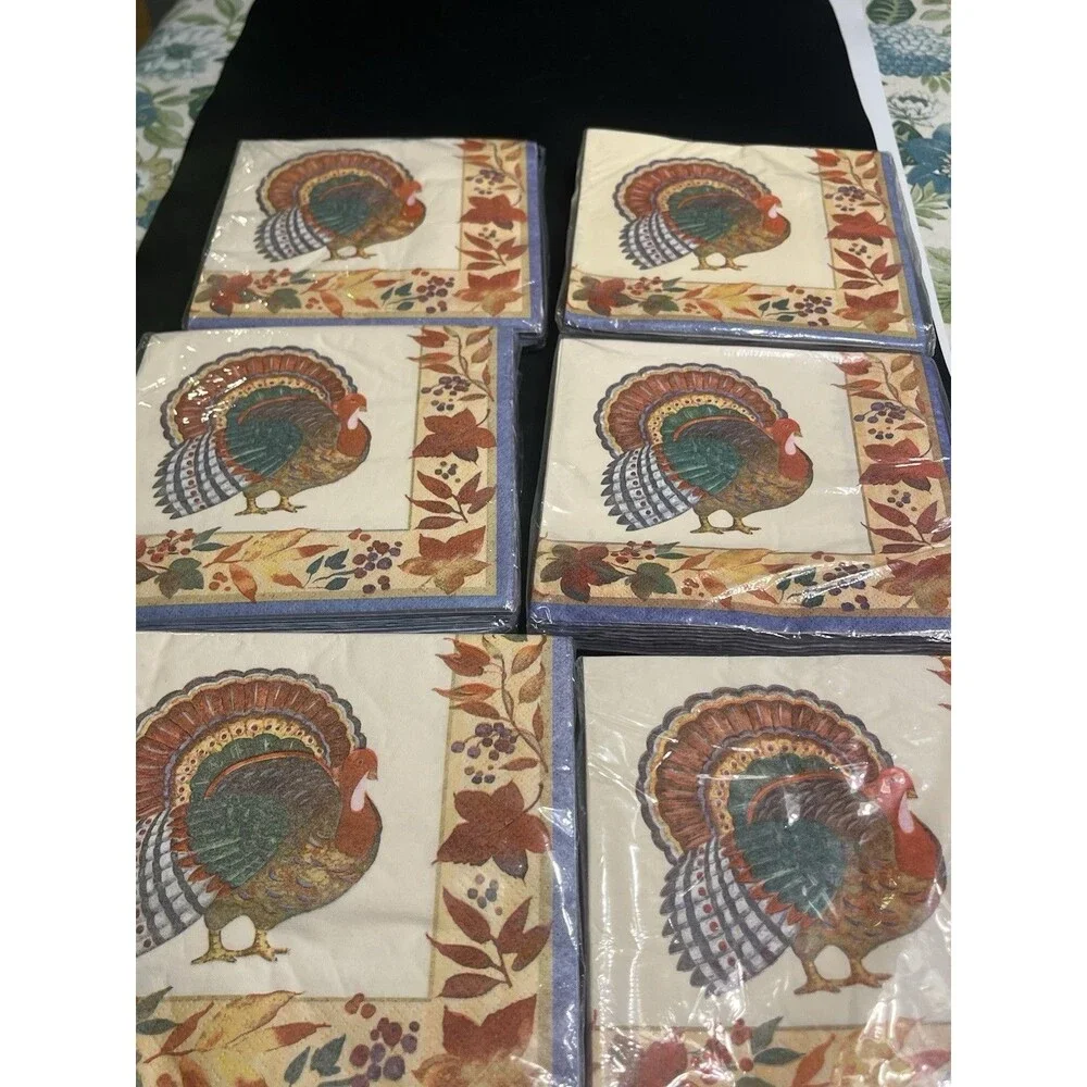 Hallmark Turkey Thanksgiving Napkins 3-ply Paper 6pks (96 Total)